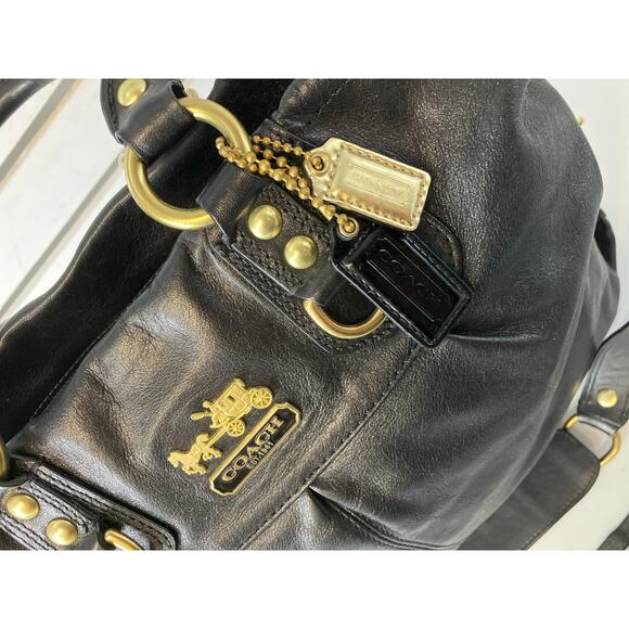 COACH 12935 LARGE SMOOTH BLACK LEATHER CROSSBODY BAG - Picture 7 of 16